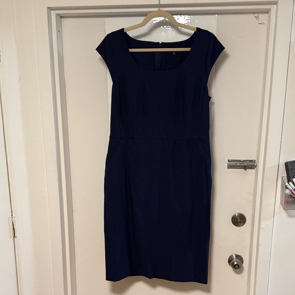 Ann Taylor Suiting Midi Dress - Scoop Neck, Stretch